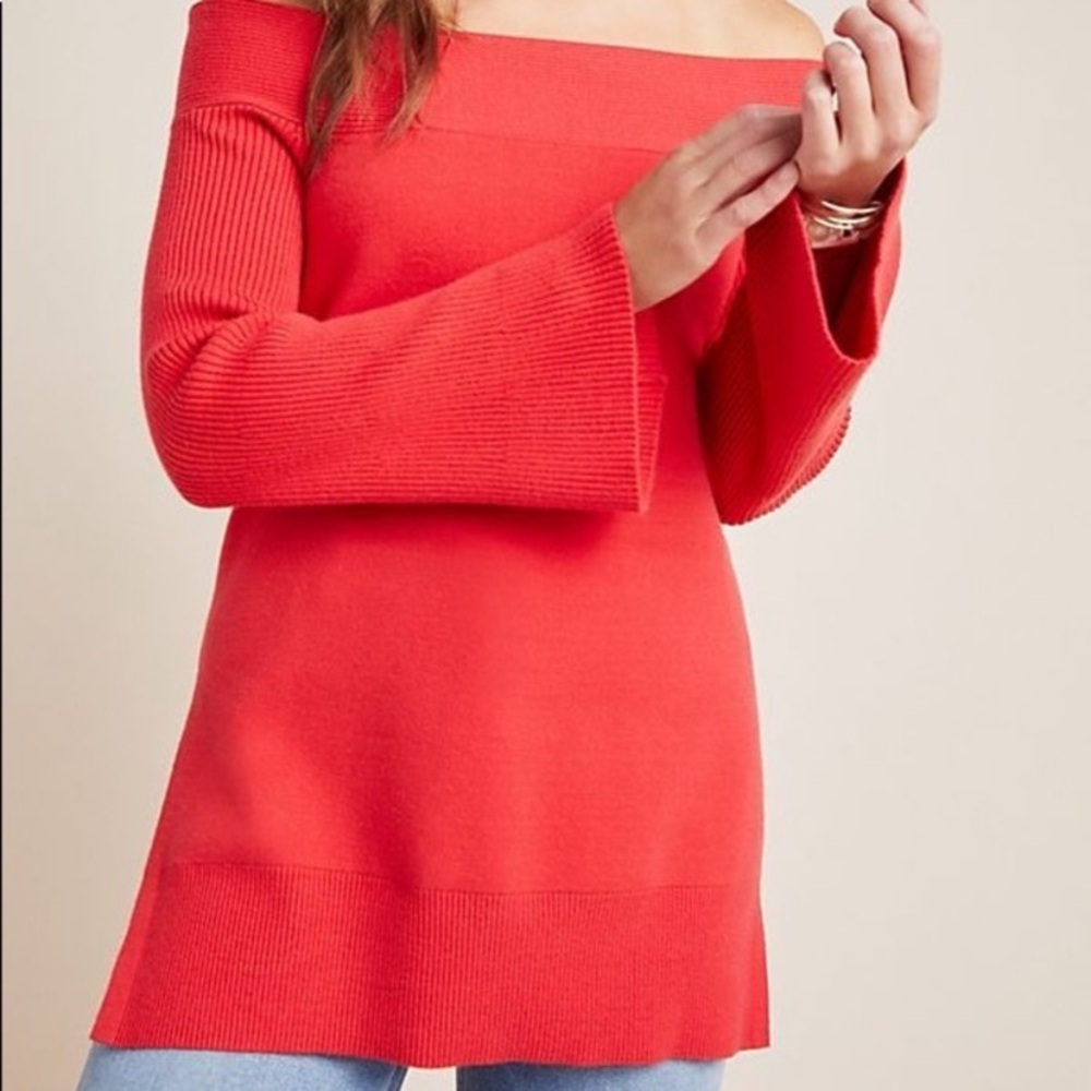 Anthropologie Elise Ribbed Tunic Sweater Small